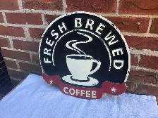 Fresh Brewed Metal Coffee Wall Sign ! - Photo 7