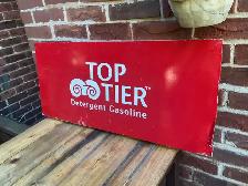 Vintage "TOP TIER DETERGENT GASOLINE" Tin Sign !