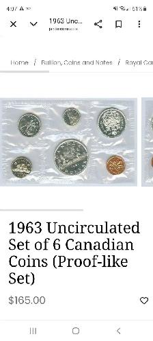 1963 6 PIECE ROYAL CANADIAN MINT COLLECTORS  COIN SET - Photo 2