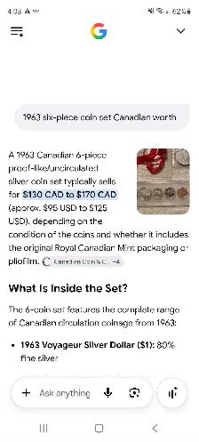1963 6 PIECE ROYAL CANADIAN MINT COLLECTORS  COIN SET - Photo 3