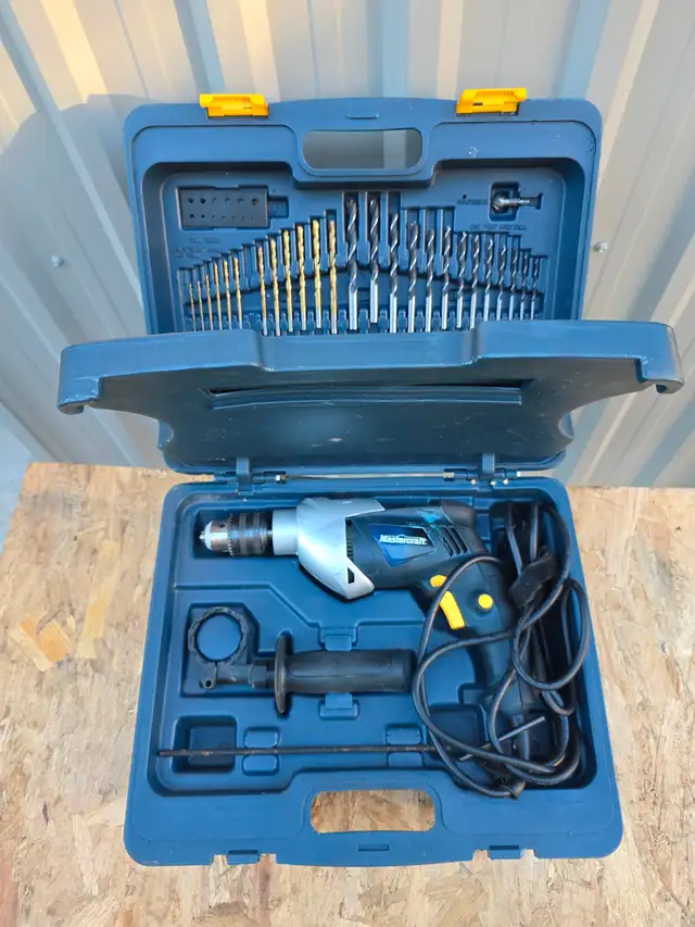 Mastercraft 1/2' Hammer Drill Kit Corded  In Hard Plastic Case