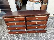 Free delivery used Dark Wood 8-Drawer Dresser