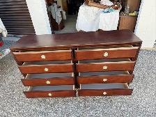 Free delivery used Dark Wood 8-Drawer Dresser - Photo 2