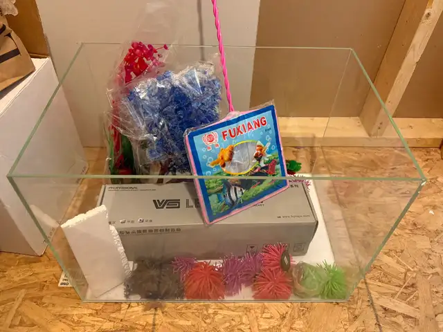 All Brand New Glass Aquarium with LED Light and Accessories