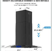 JOEAONZ 30 Inch Island Range Hood 700CFM, Gesture & Touch Panel - Photo 3