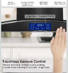 JOEAONZ 30 Inch Island Range Hood 700CFM, Gesture & Touch Panel - Photo 5