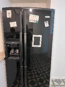 Whirlpool Refrigerator, Samsung Stove, and LG Microwave