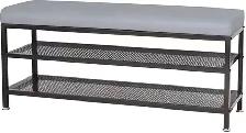Brand New Modern Black Metal Shoe Storage Bench Special $49 - Photo 4