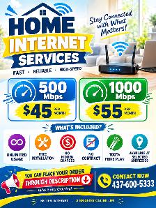 Home Internet | Unlimited Fibre | $50 & $55