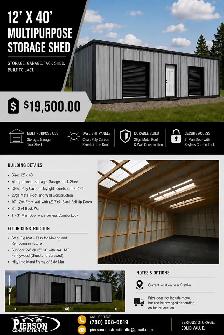 12’x40’ storage shed