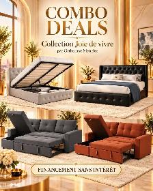 Nouveau Combo — 1 999 $ fixe — Lit   Matelas   Salon   Tapis