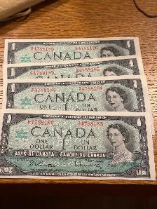 1967 Centennial  Numbered Consecutive  2.00 bills