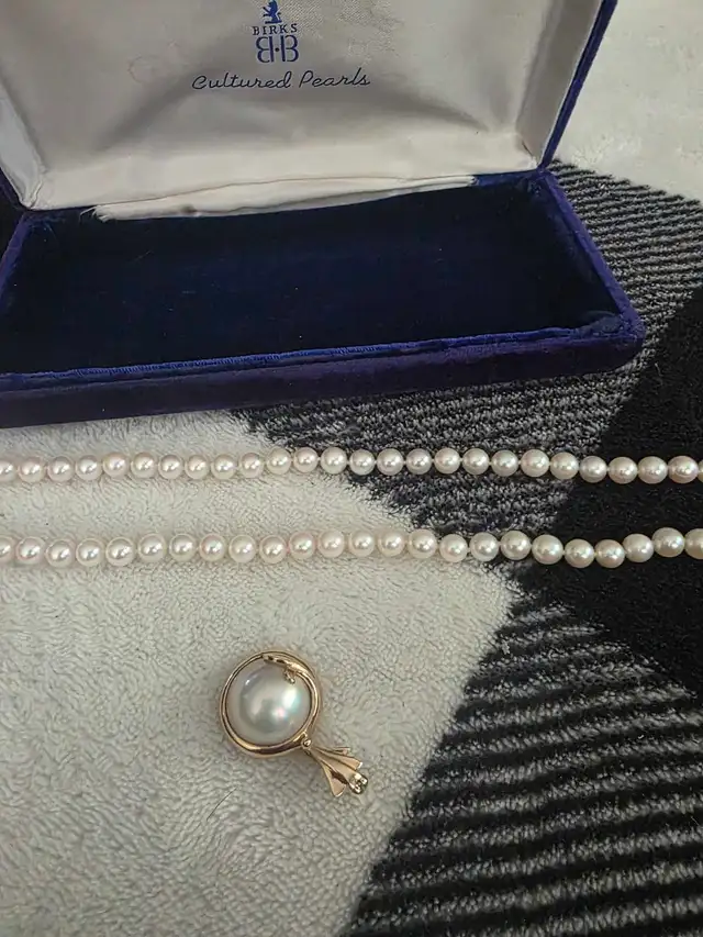 colier de perle avec attache 14 kara et pendatif