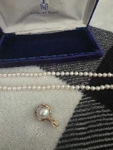 colier de perle avec attache 14 kara et pendatif