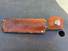 Schrade Old Timer Hone Steel with Leather Knife Sheath Belt Loop - Photo 5