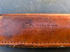Schrade Old Timer Hone Steel with Leather Knife Sheath Belt Loop - Photo 6
