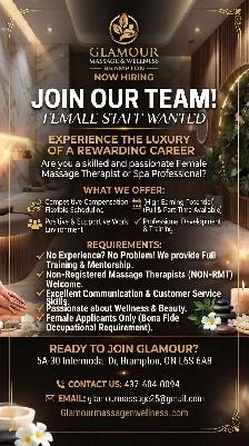 Glamour Massage & Wellness Hiring Massage Therapists