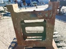 OLD MACHINE CAST IRON BASE LIVE EDGE WOOD
