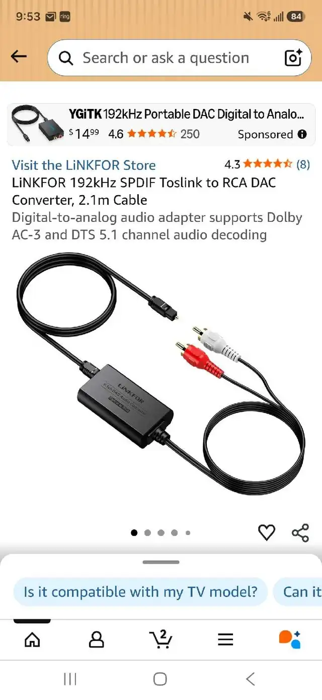 Digital adapter for TV