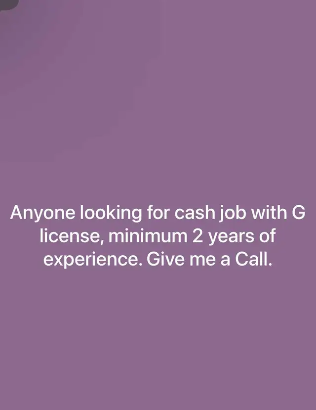 Cash Job G license