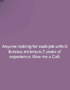 Cash Job G license