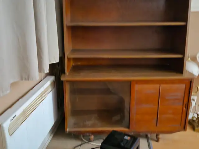 Wooden china cabinet.