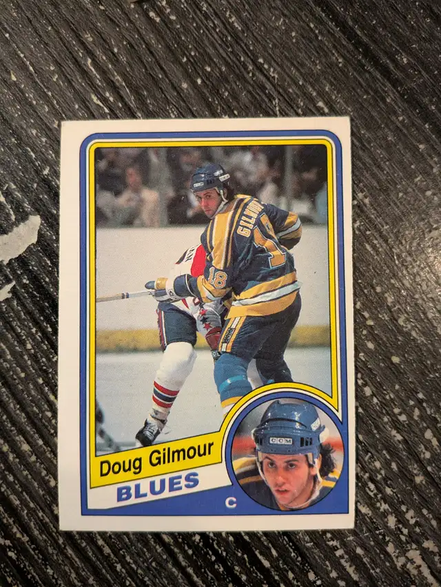 1984/85 opc # 185 Doug Gilmour Blues Rookie card