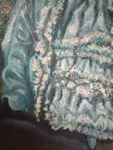 Painting Oil On Canvas Madam Pompadur in lue - Photo 2