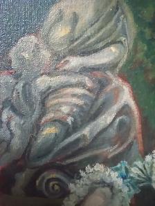 Painting Oil On Canvas Madam Pompadur in lue - Photo 3