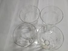 Set of 4 vintage etched cordial/liqueur glasses