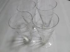 Set of 4 vintage etched cordial/liqueur glasses - Photo 2