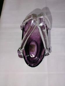 Purple Art Glass Handbag Vase / Basket by Design Society - Photo 2