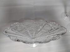 Vintage Hofbauer Germany Pinwheel Lead Crystal Footed Trumpet - Photo 3