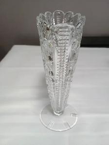 Vintage Hofbauer Germany Pinwheel Lead Crystal Footed Trumpet - Photo 4