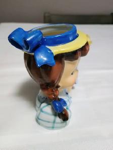 Vintage Vanguard Studios Blue Bonnet Girl Head Bud Vase 1950-196 - Photo 2