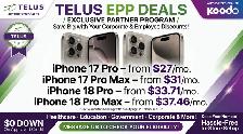 Corporate Deals: iPhone 17 Pro, 18 Pro Max | TELUS EPP Exclusive