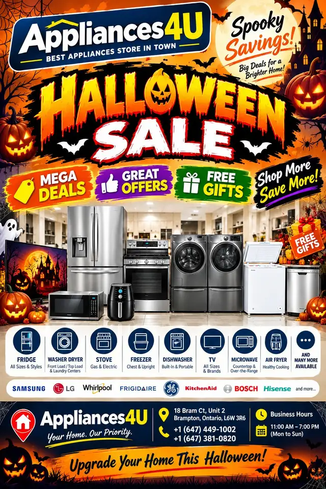 Huge Halloween Appliance Event - Appliances4U Brampton Deals &
