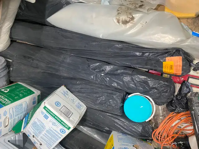 Building material screws and thick poly vapour barrier