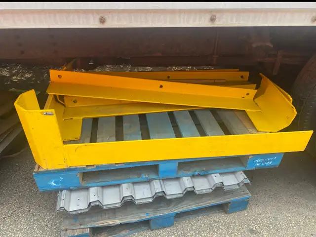 Used end of aisle steel guards for pallet racking  - 48' long
