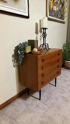 Mid century. TEAK TECK. Buffet, grande table chevet , commode, d - Photo 2