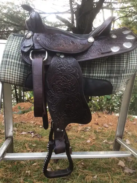 MAGNIFIQUE SELLE WESTERN , MANTEAUX ET SANGLES