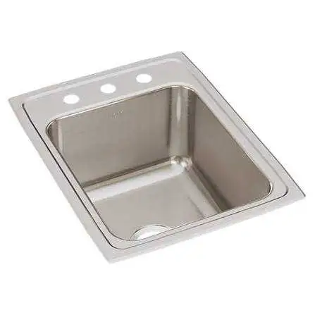 Stainless 17' x 22' x 10-1/8' 3-Hole Sink