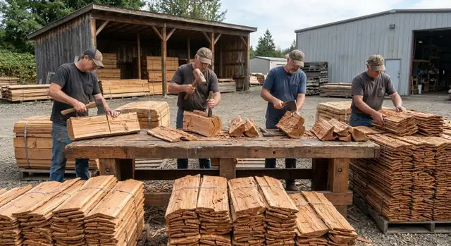 Handsplit Cedar Shakes 18in - Edge Grain, Taper-Sawn