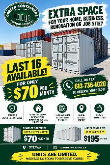 8x5x9 Only $70/Month Storage Container for Rent Ottawa