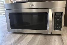 Like New Stainless Steel Whirlpool Over The Range Microwave
