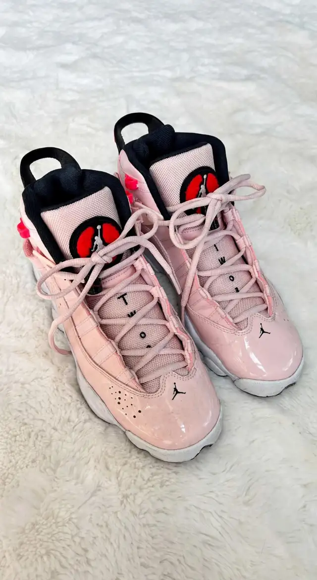 Nike Air Jordan 6 Rings GS Atmosphere Pink Patent 6.5Y Womens 8