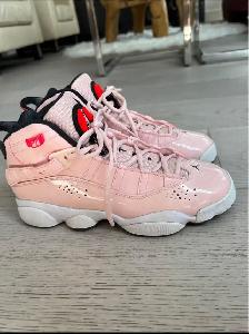 Nike Air Jordan 6 Rings GS Atmosphere Pink Patent 6.5Y Womens 8 - Photo 2