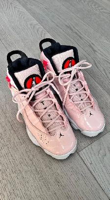Nike Air Jordan 6 Rings GS Atmosphere Pink Patent 6.5Y Womens 8 - Photo 5