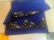 Chandail Moffi small bleu/navy manches/bas ajourés porté1fois20$ - Photo 2