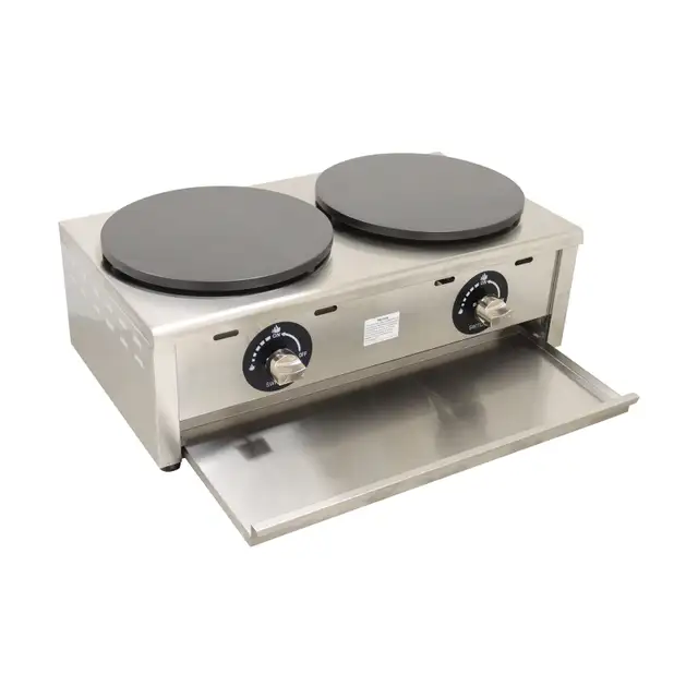 Crepes Maker Pancake Machine Griddle Double Head LP Gas 134042